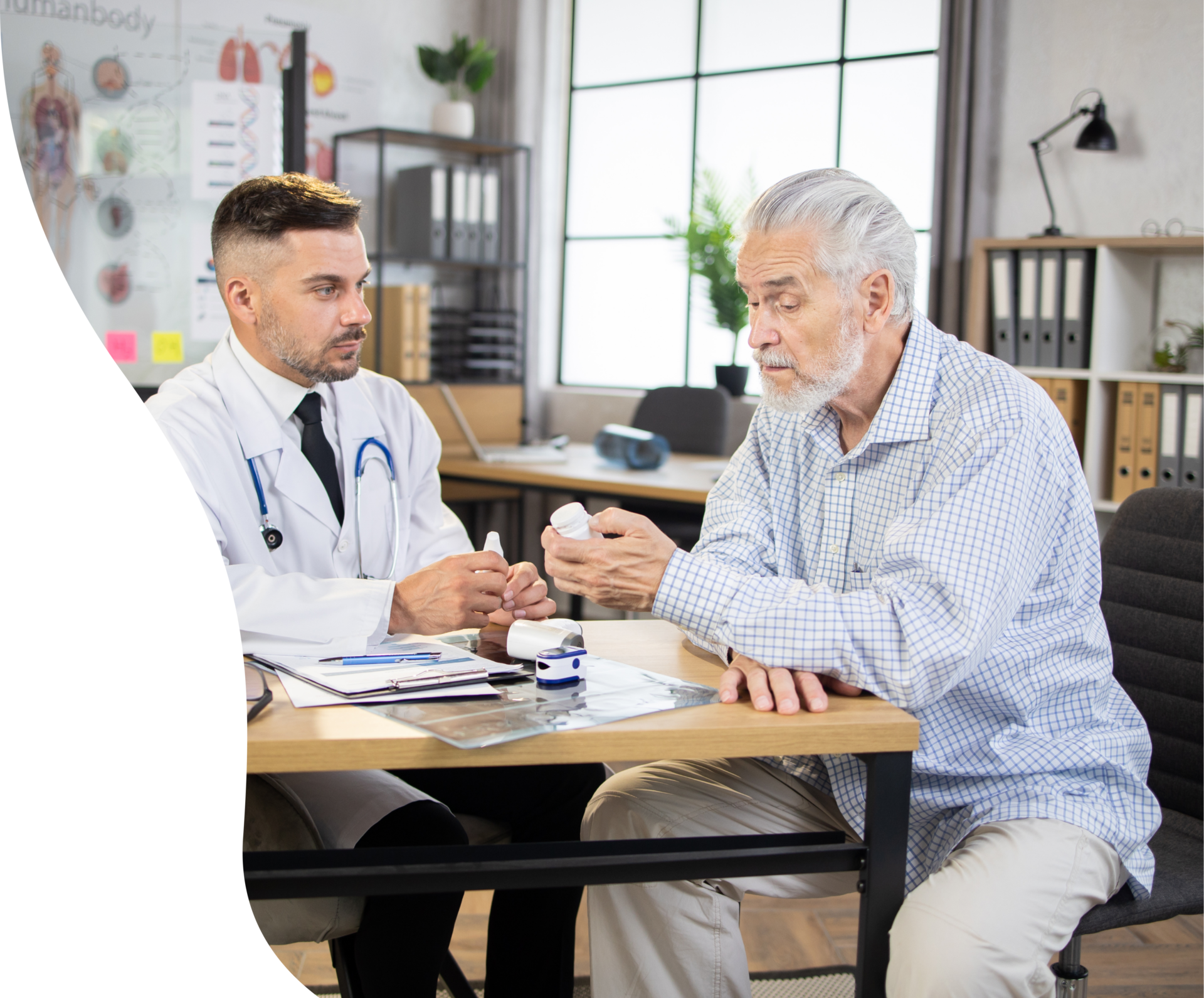 Doctor and old patient